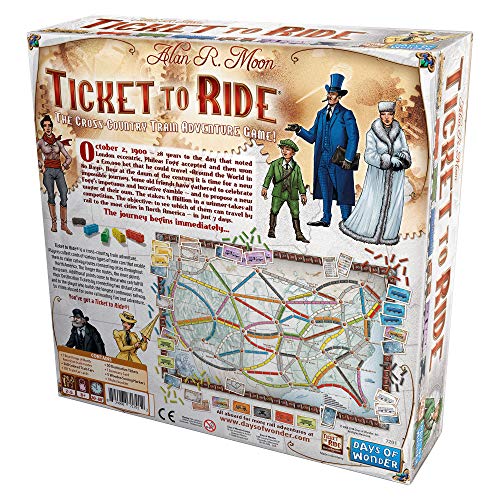 Asmodee Ticket to Ride Board Game (2025 Refresh) - A Cross-Country Train Adventure for Friends and Family, Strategy Game for Kids & Adults, Ages 8+, 2-5 Players, 30-60 Minute Playtime