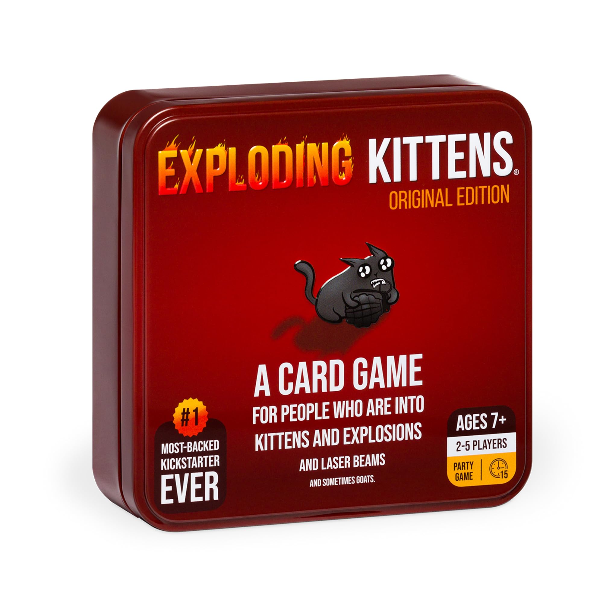 Exploding Kittens Original Edition - 2-5 Players - Ages 7+ - 15 Minutes to Play - High Stakes Card Game - Party Game, Family Game Night, Kid and Adult Card Game