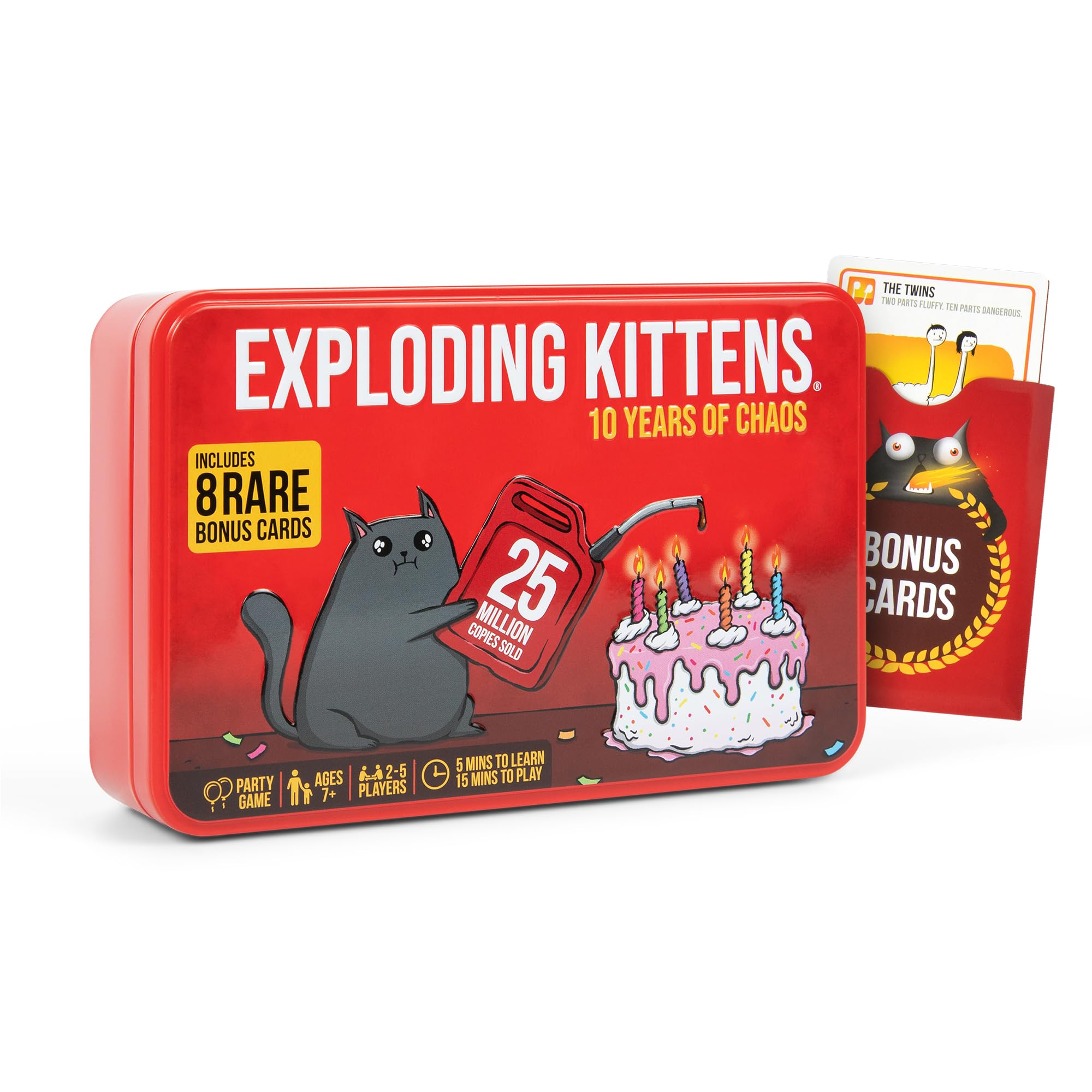 Exploding Kittens Original Edition - 2-5 Players - Ages 7+ - 15 Minutes to Play - High Stakes Card Game - Party Game, Family Game Night, Kid and Adult Card Game