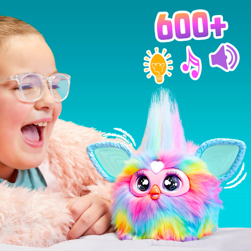 Furby Purple, 15 Fashion Accessories, Interactive Plush Toys for 6 Year Old Girls & Boys & Up, Voice Activated Animatronic