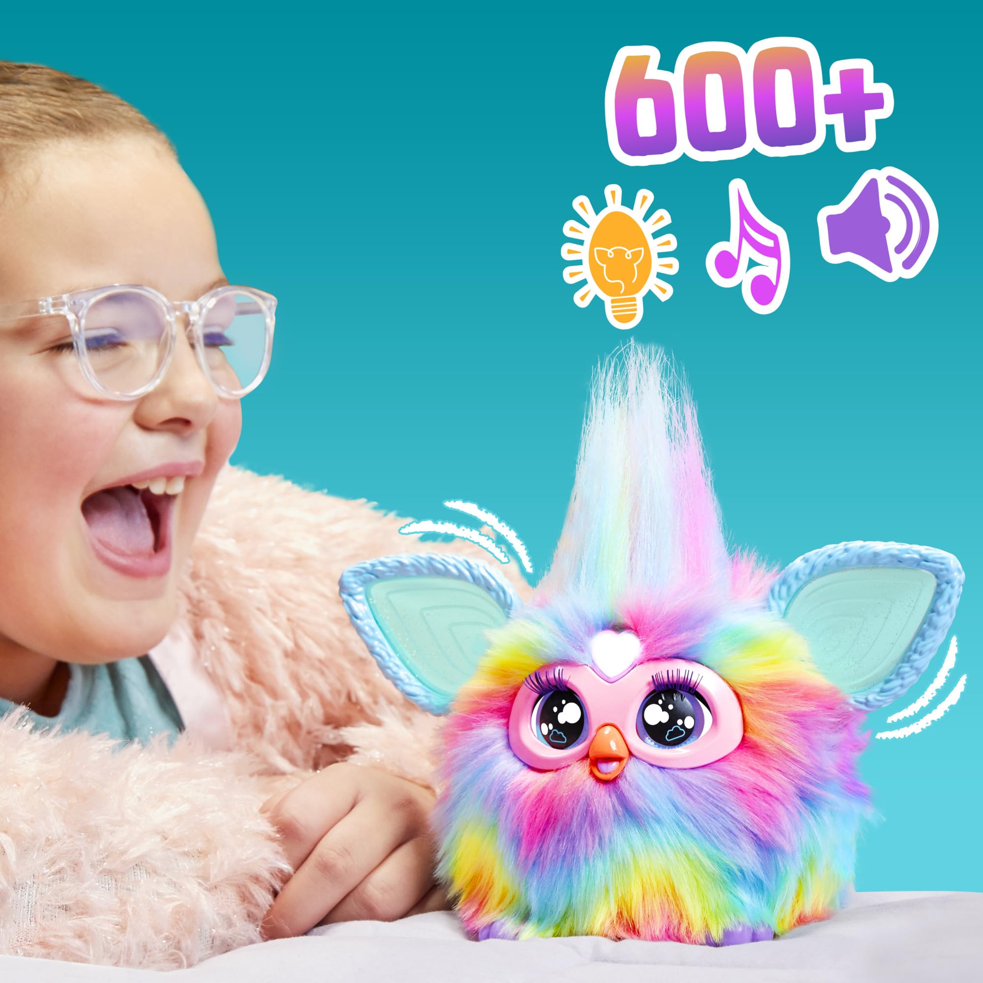 Furby Purple, 15 Fashion Accessories, Interactive Plush Toys for 6 Year Old Girls & Boys & Up, Voice Activated Animatronic