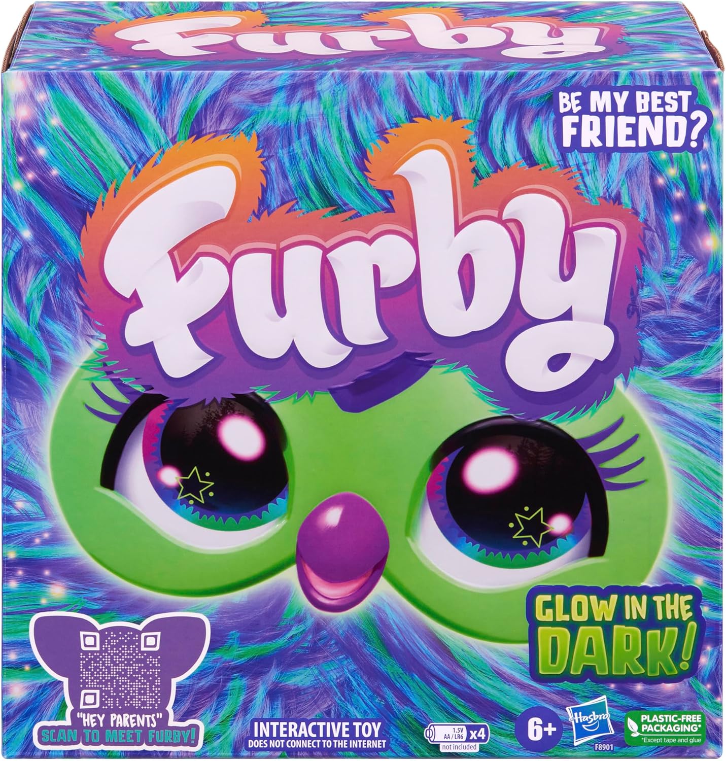 Furby Galaxy Edition, Glow in The Dark, 15 Fashion Accessories, Interactive Plush Toys for 6 Year Old Girls & Boys & Up, Voice Activated Animatronic (Amazon Exclusive)