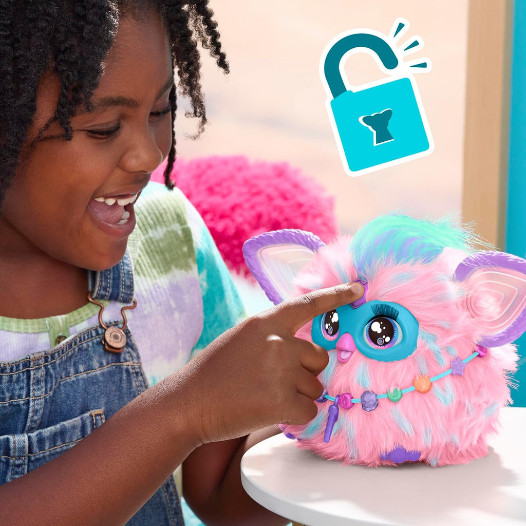 Furby Cotton Candy, 15 Fashion Accessories, Interactive Plush Toys for 6 Year Old Girls & Boys & Up, Voice Activated Animatronic, Pink & Blue (Amazon Exclusive)