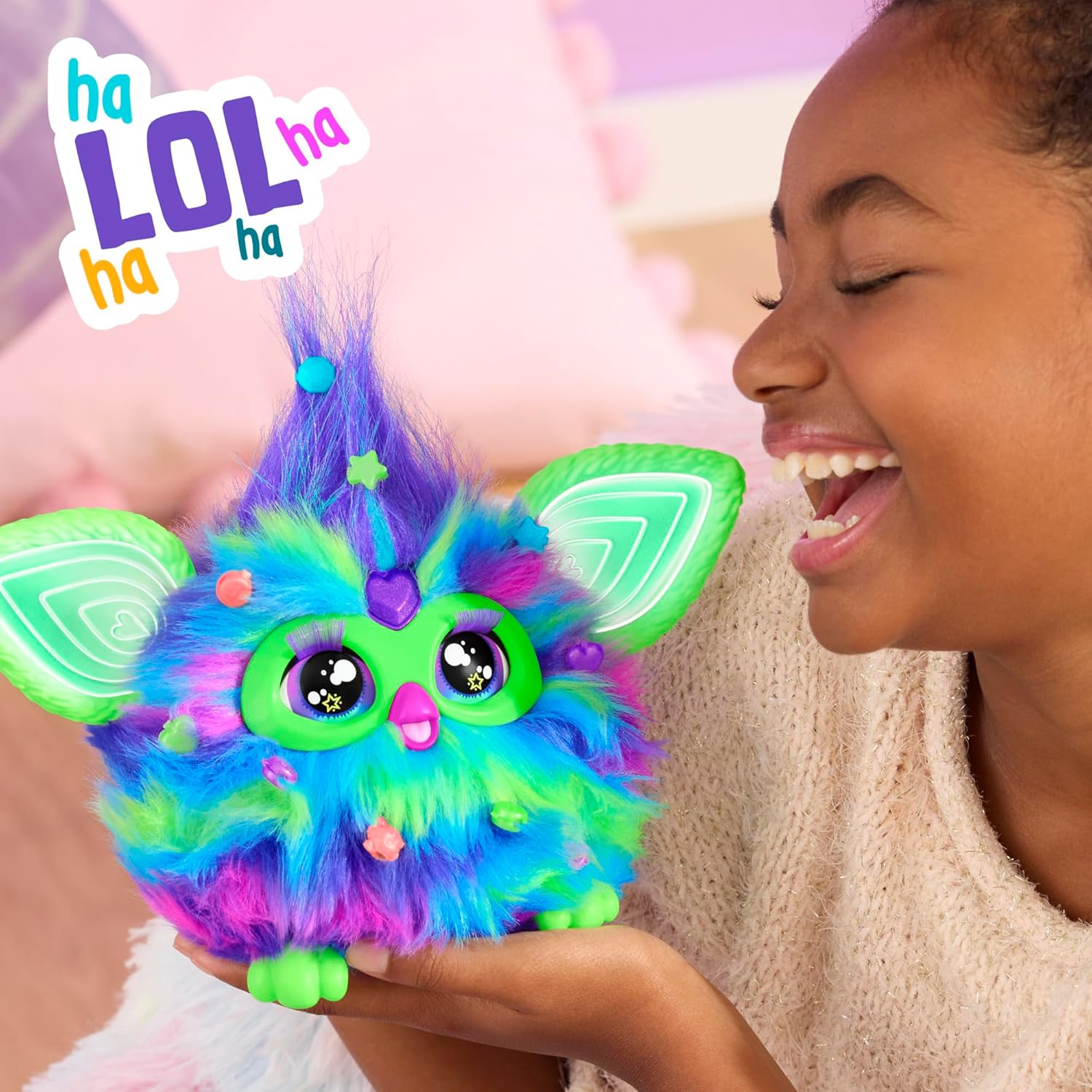 Furby Galaxy Edition, Glow in The Dark, 15 Fashion Accessories, Interactive Plush Toys for 6 Year Old Girls & Boys & Up, Voice Activated Animatronic (Amazon Exclusive)