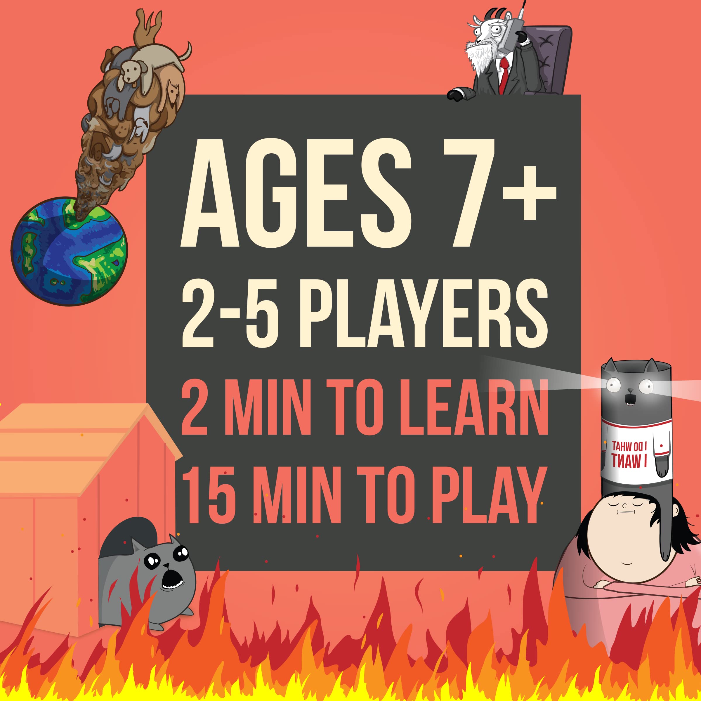Exploding Kittens Original Edition - 2-5 Players - Ages 7+ - 15 Minutes to Play - High Stakes Card Game - Party Game, Family Game Night, Kid and Adult Card Game
