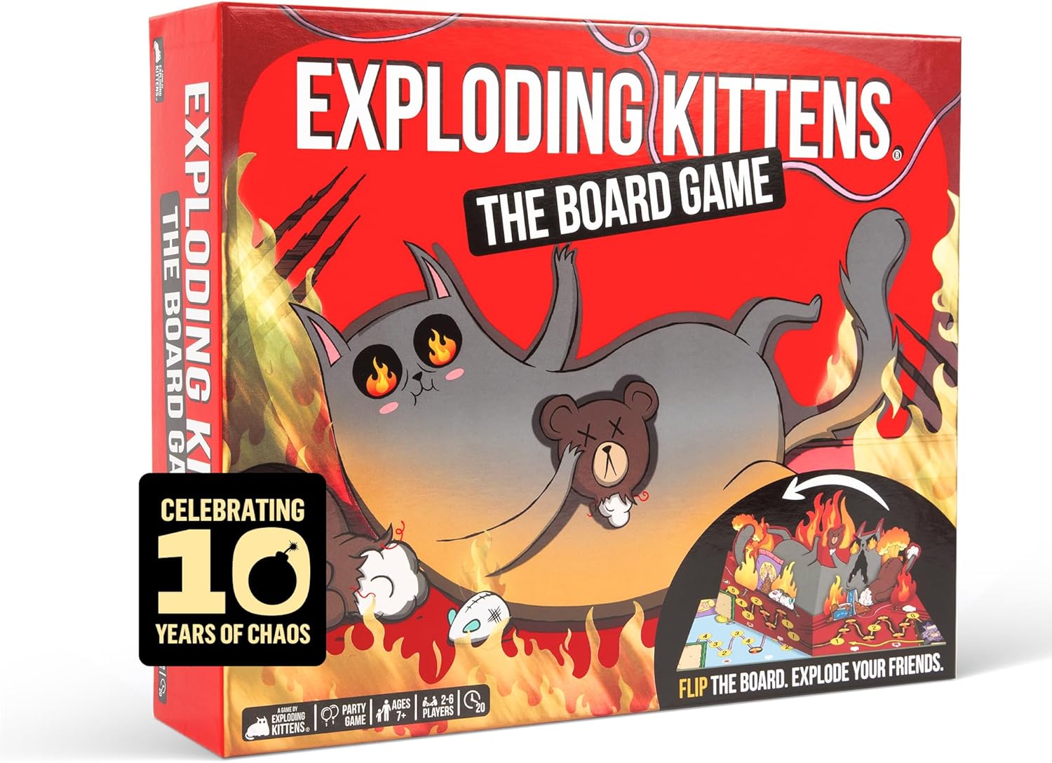 Exploding Kittens: The Board Game - The Action Packed Party Game to Celebrate 10th Birthday - 2-6 Players Aged 7+ - Great for Adults, Teens, Collectors, Kids