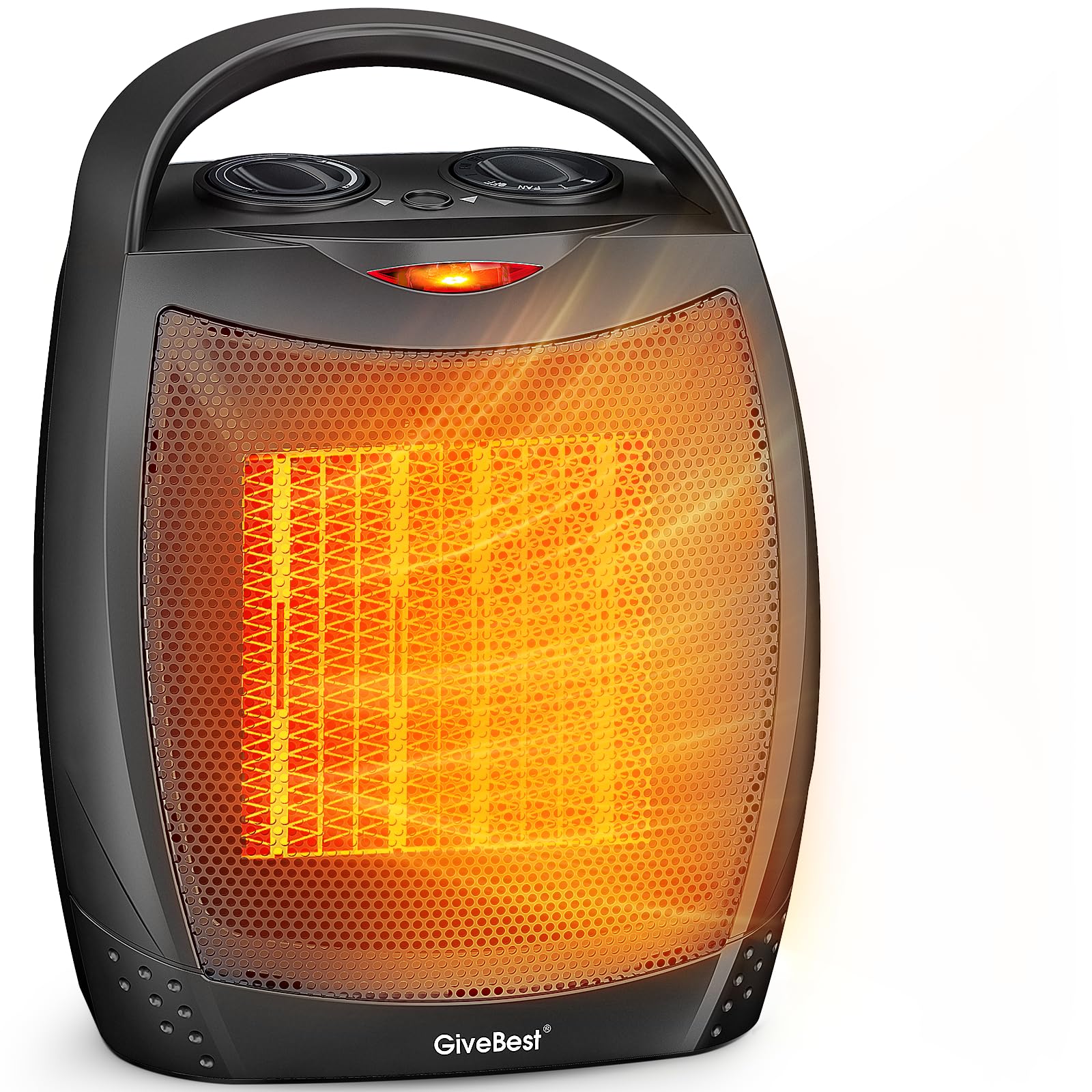 GiveBest Space Heater, 1500W Electric Portable Heaters for Indoor Use, Remote, 4 Mode, Timer, ECO Mode, PTC Ceramic Fast Safety Heat for Bedroom Office Home
