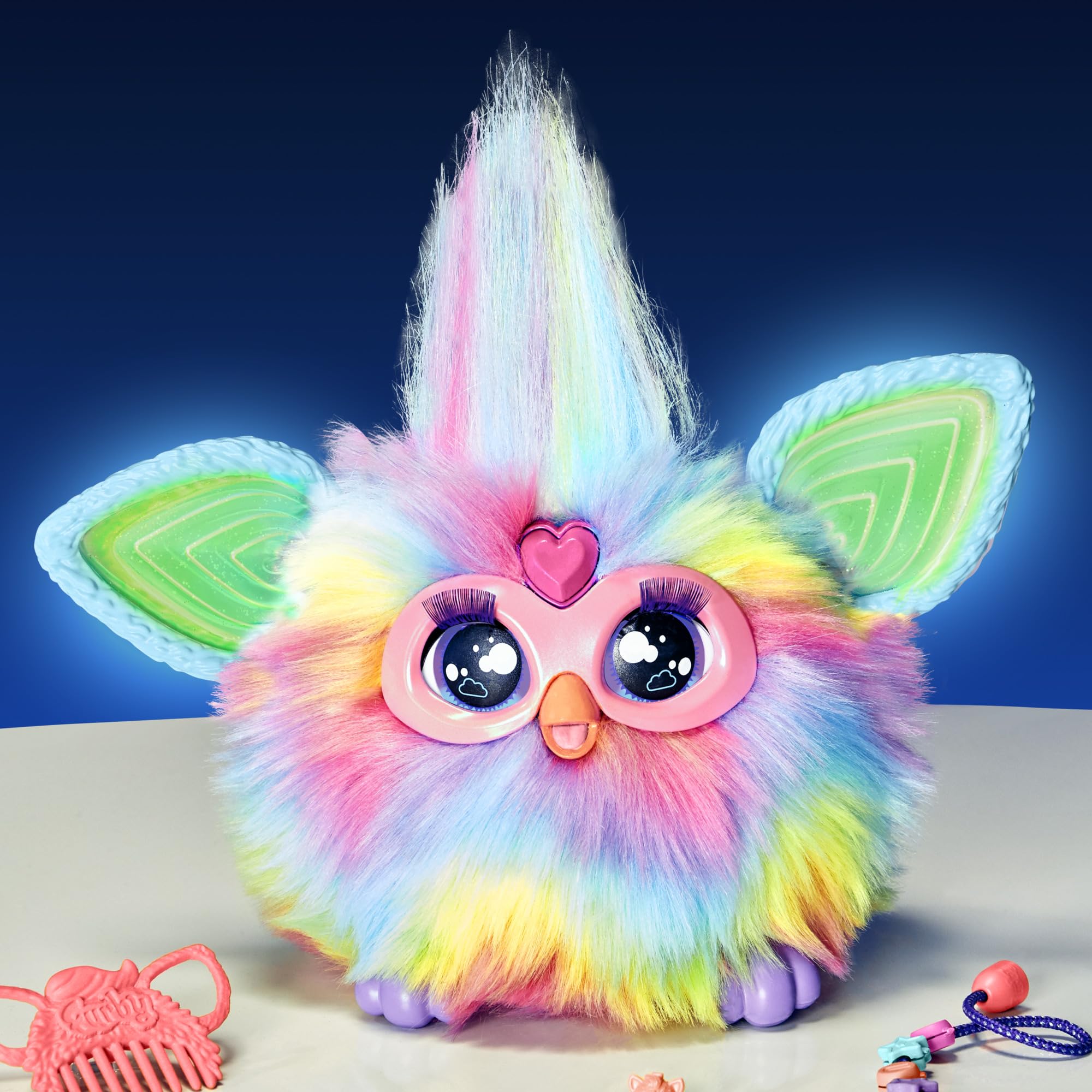 Furby Purple, 15 Fashion Accessories, Interactive Plush Toys for 6 Year Old Girls & Boys & Up, Voice Activated Animatronic