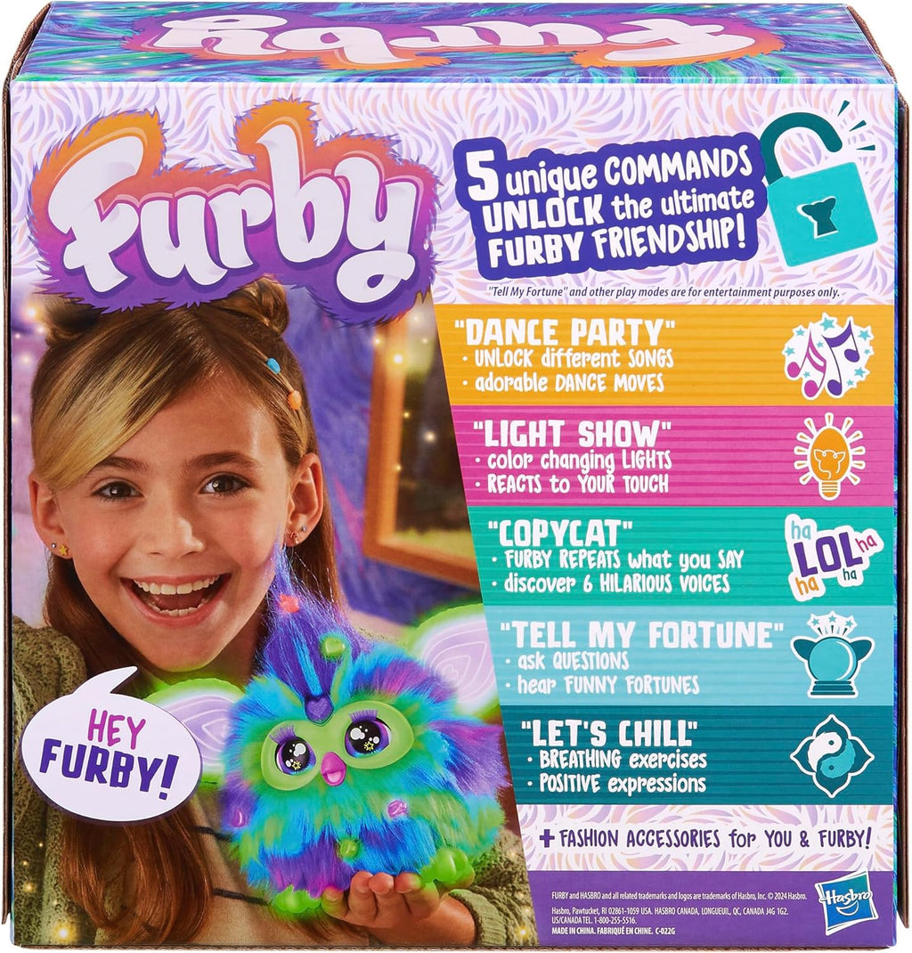 Furby Galaxy Edition, Glow in The Dark, 15 Fashion Accessories, Interactive Plush Toys for 6 Year Old Girls & Boys & Up, Voice Activated Animatronic (Amazon Exclusive)