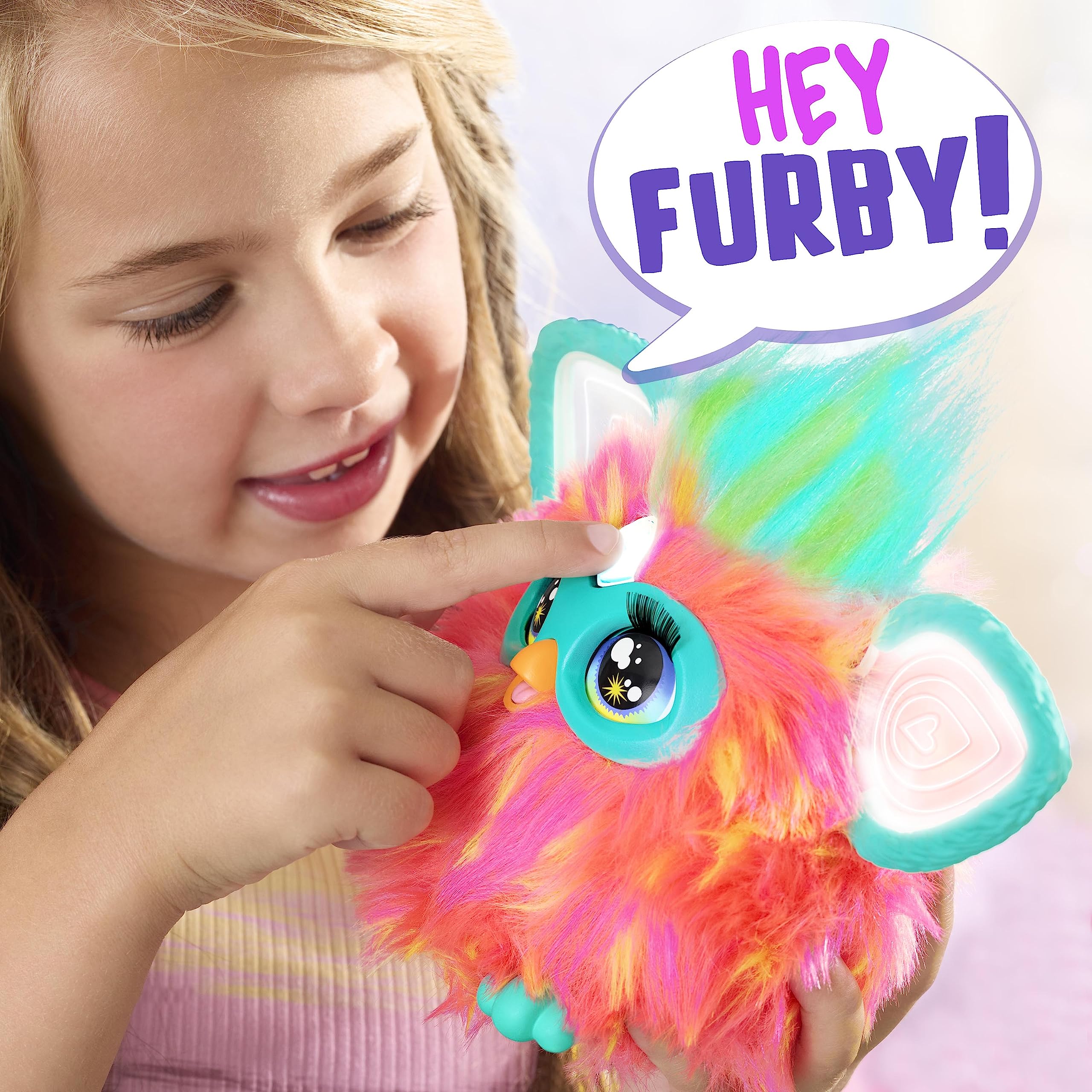 Furby Purple, 15 Fashion Accessories, Interactive Plush Toys for 6 Year Old Girls & Boys & Up, Voice Activated Animatronic