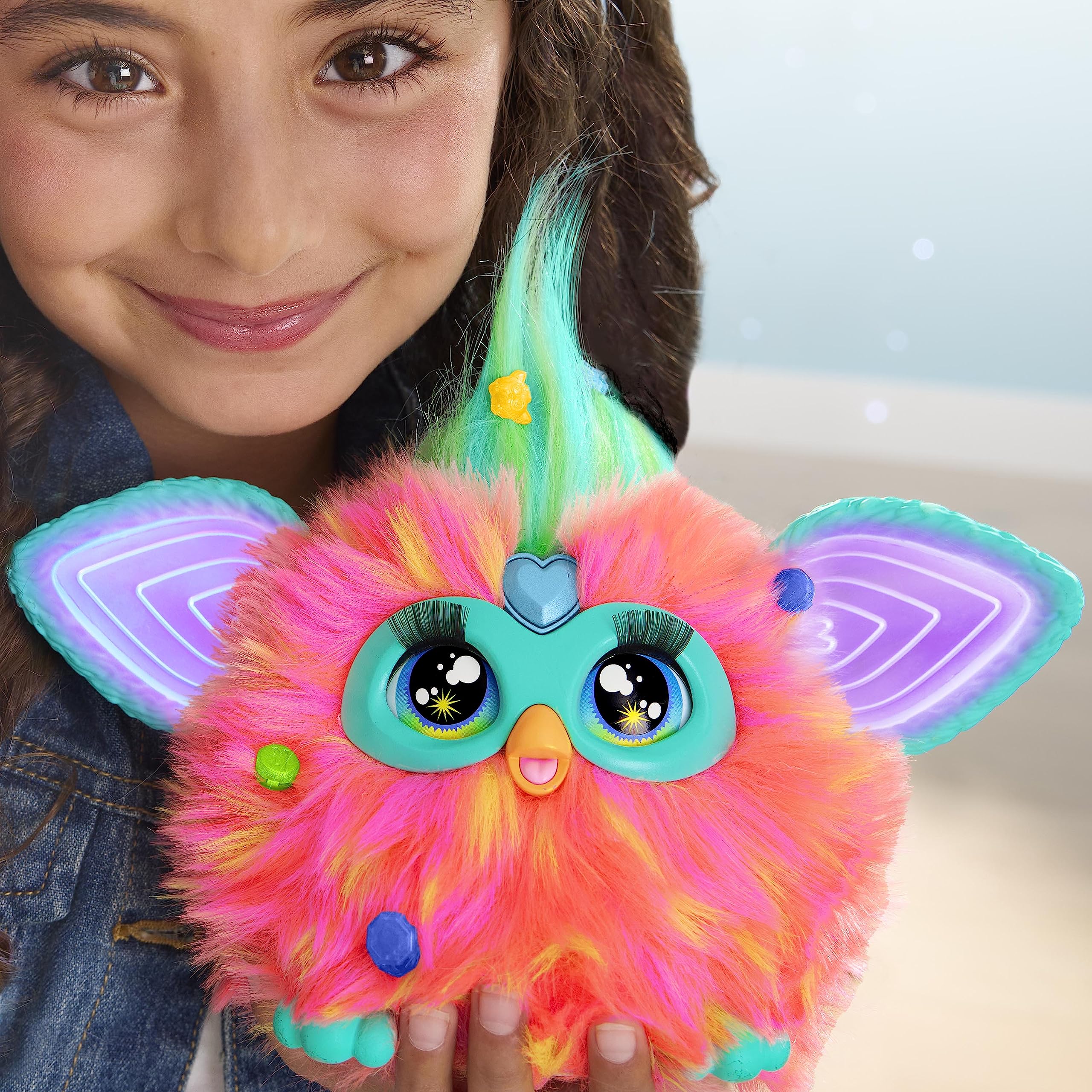 Furby Purple, 15 Fashion Accessories, Interactive Plush Toys for 6 Year Old Girls & Boys & Up, Voice Activated Animatronic