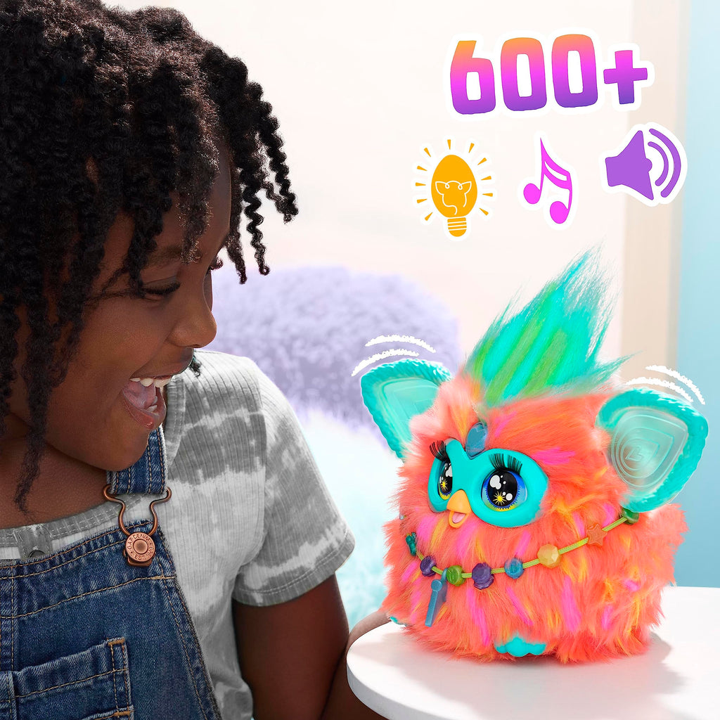 Furby Purple, 15 Fashion Accessories, Interactive Plush Toys for 6 Year Old Girls & Boys & Up, Voice Activated Animatronic
