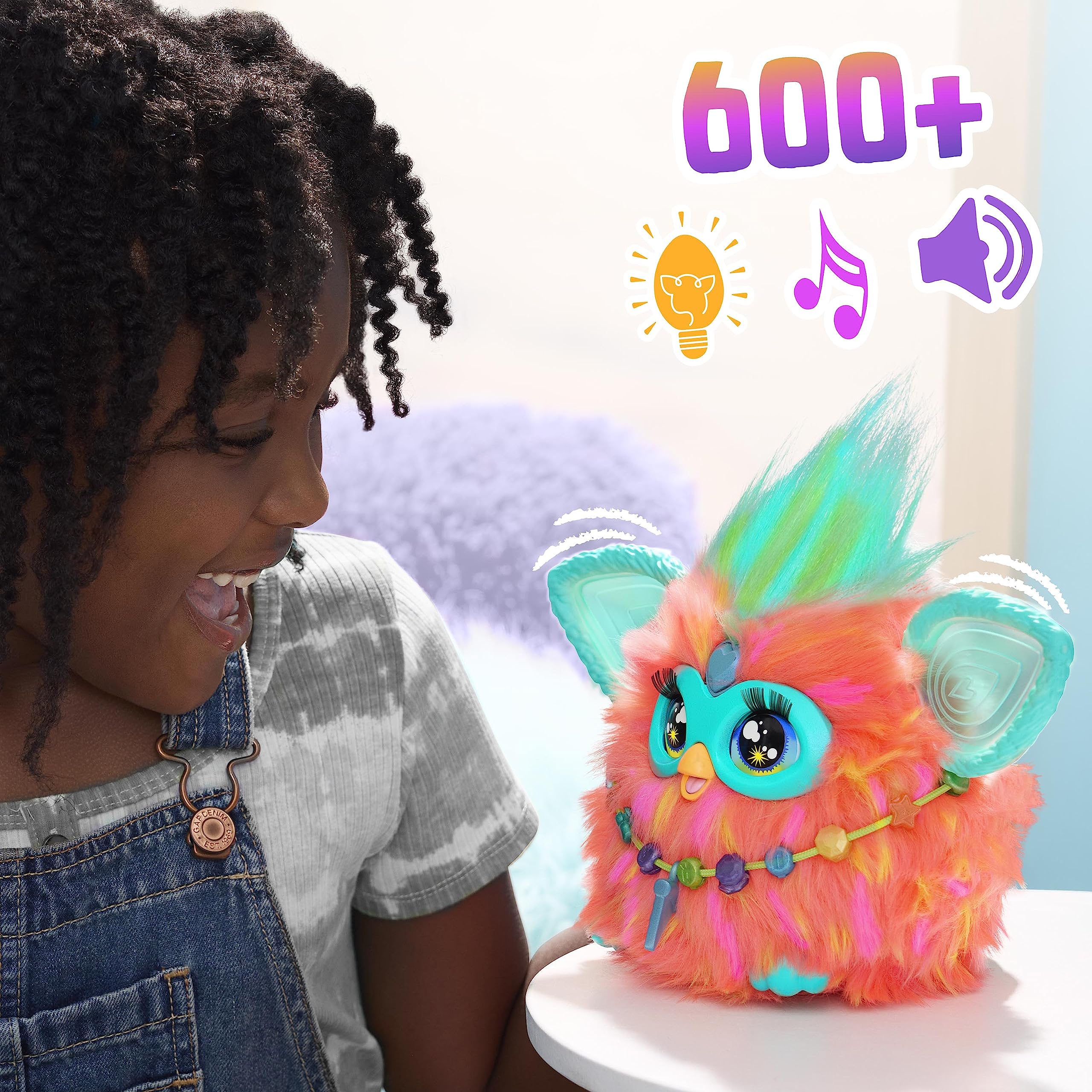 Furby Purple, 15 Fashion Accessories, Interactive Plush Toys for 6 Year Old Girls & Boys & Up, Voice Activated Animatronic