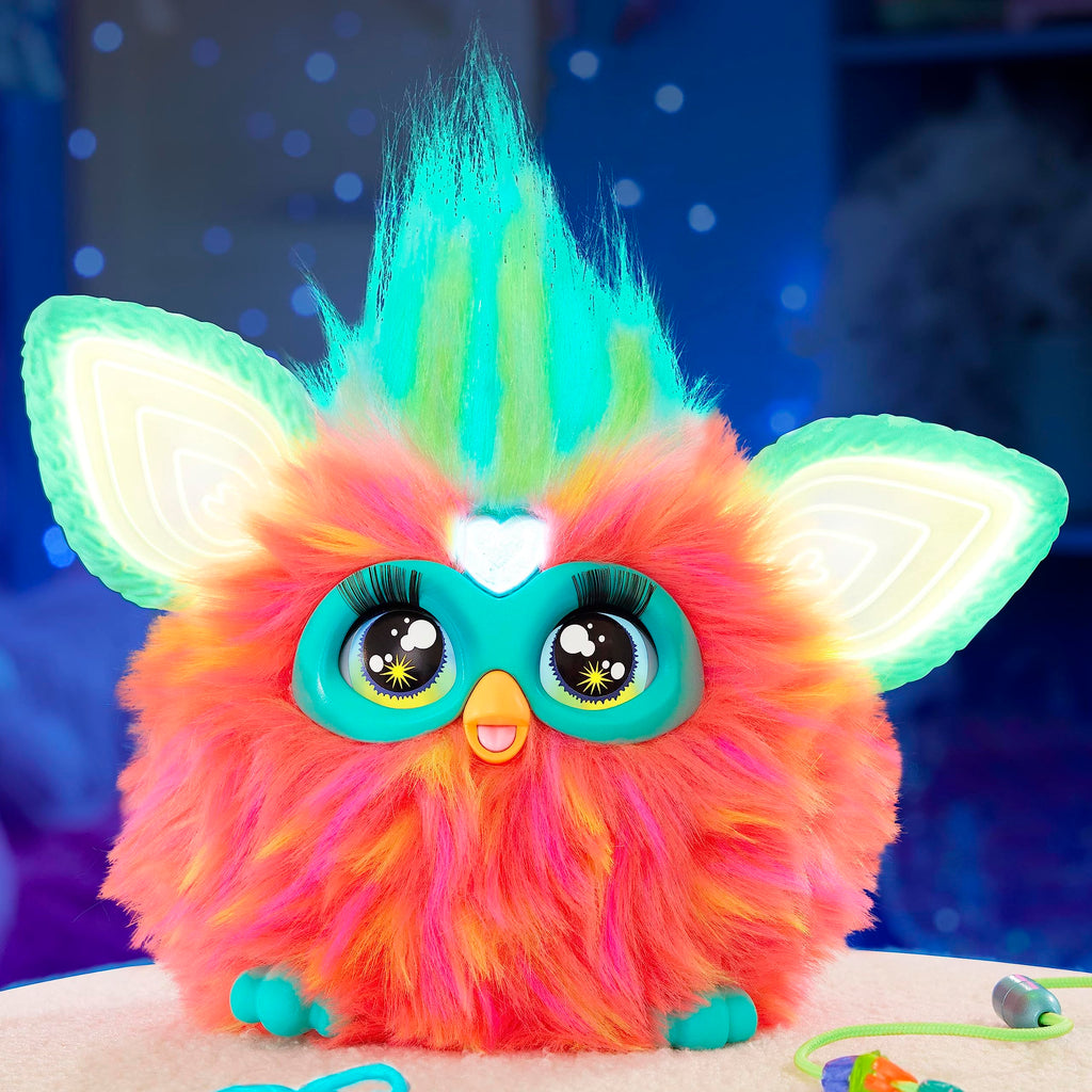 Furby Purple, 15 Fashion Accessories, Interactive Plush Toys for 6 Year Old Girls & Boys & Up, Voice Activated Animatronic