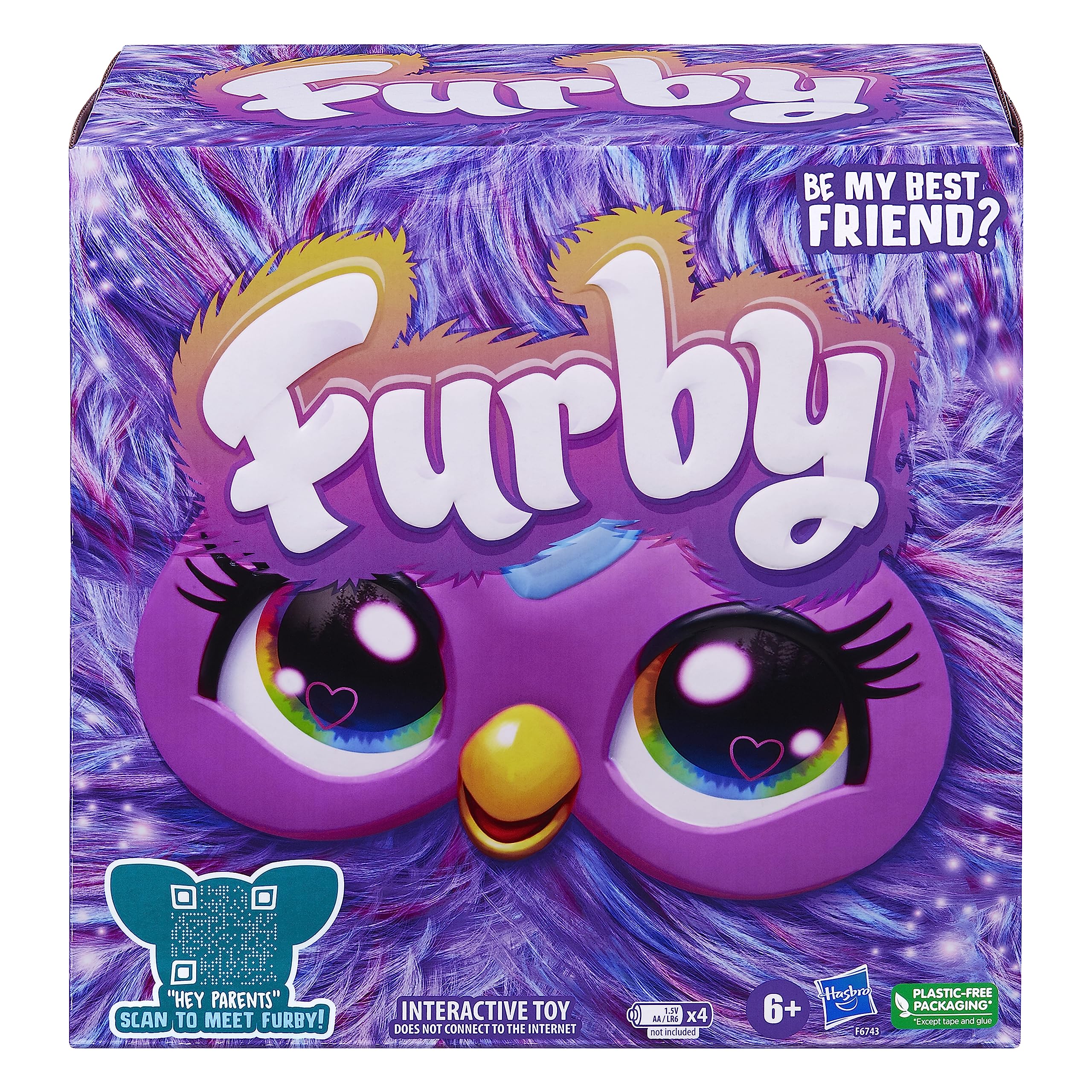 Furby Purple, 15 Fashion Accessories, Interactive Plush Toys for 6 Year Old Girls & Boys & Up, Voice Activated Animatronic
