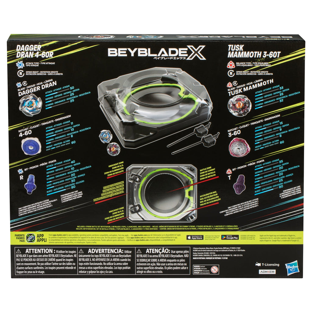 Beyblade X Xtreme Battle Set with Beystadium, 2 Right-Spinning Battling Tops, and 2 Launchers