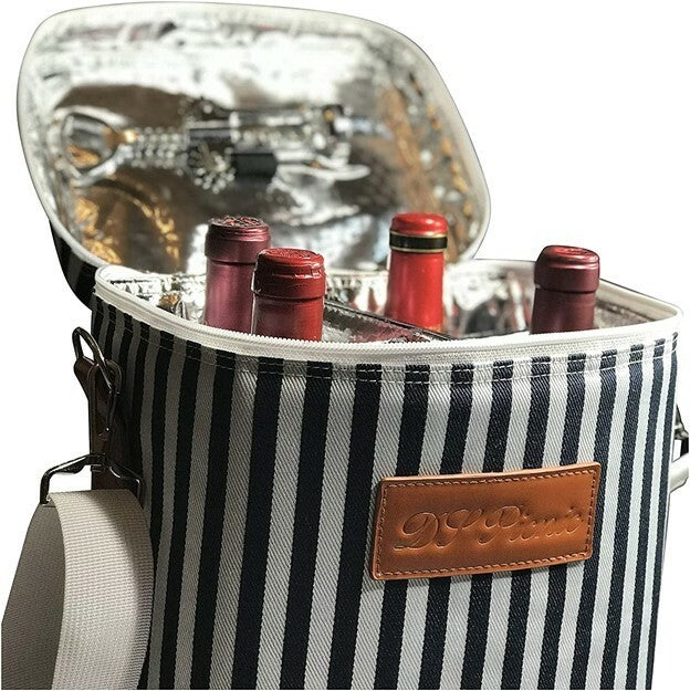 Lunch Bag by DS Picnic Insulated Wine / Lunch Bag 4 Bottles Capacity Cooler