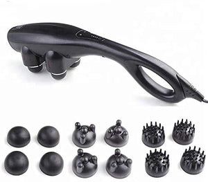 Glotrasol Handheld Neck Back Massager, 12 Interchangeable Nodes 4 Hammers Percussion Heads and Variable speeds for Foot Shoulder Leg Muscles Full Body Pain Relief Massager( Open Box Item)