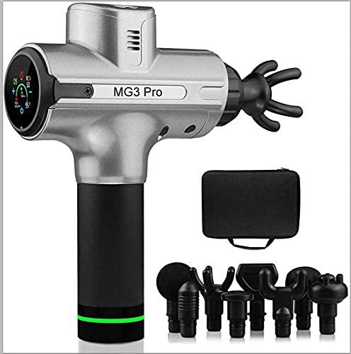 Massage Gun Deep Tissue Percussion Massager, MG3 Upgraded Handheld Sports Drill Quiet Brushless | 9 Speeds, 8 Interchangeable Heads, Long Life Battery 5200mAh | Helps Relieve Sore Muscle & Stiffness