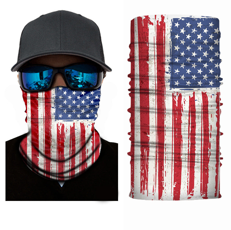 6 Pces American USA Flag Bandana Face Mask UV Protection Neck Gaiter Lighweight Balaclava Face Cover for Women Men