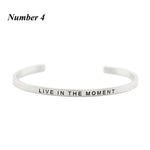 Load image into Gallery viewer, Mantra Bracelet. Bangle 316L Stainless Steel Engraved Cuff Bracelets Inspirational Positive Quote Cuff for women
