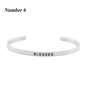 Mantra Bracelet. Bangle 316L Stainless Steel Engraved Cuff Bracelets Inspirational Positive Quote Cuff for women