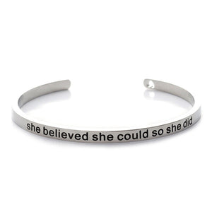 Mantra Bracelet She believed She Could so She Did